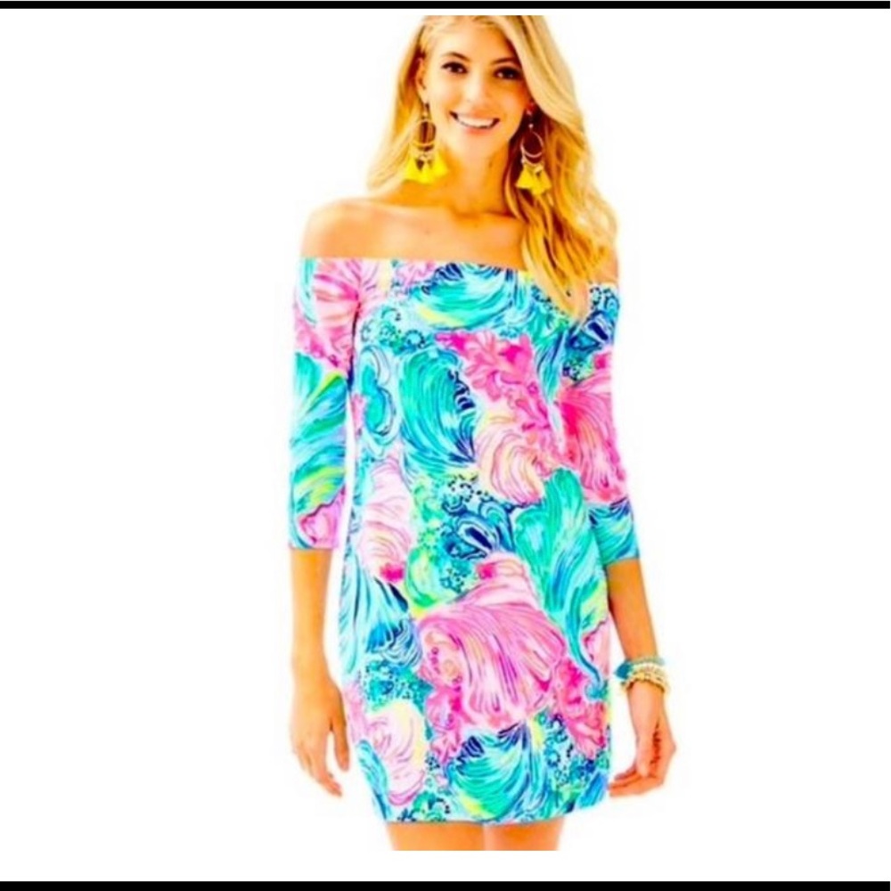 Laurana Off the Shoulder Dress in Multi Beach Please